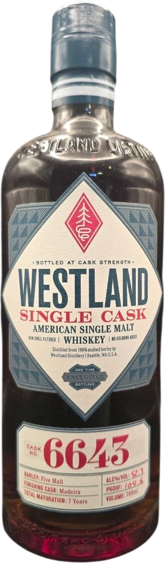 Westland - Single Cask 6643 7 ans 70cl